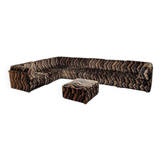 Midcentury design modular sofa ‘Geometric velvet de luxe’