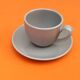 2 coffee / tea / chocolate cups / saucers glazed ceramic