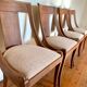 Lot de 4 chaises gondole en bois, tissu beige