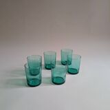 Set of 6 green glasses