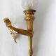 Torch wall lamp in gilded bronze Louis XVI Circa Napoleon III style.