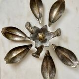 Ashtray flower 1970 silver bronze