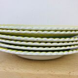 Lot de 6 assiettes creuses en faïence vintage