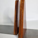 Pair of greenhouse books in wood and metal art deco, 21 cm