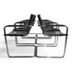 Matteo Grassi Set of 6 Visitor Chairs, Leather/Chrome Dining Chairs, 1970