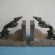 pair of art deco greyhound bookends bronze marble antique pair of bookends