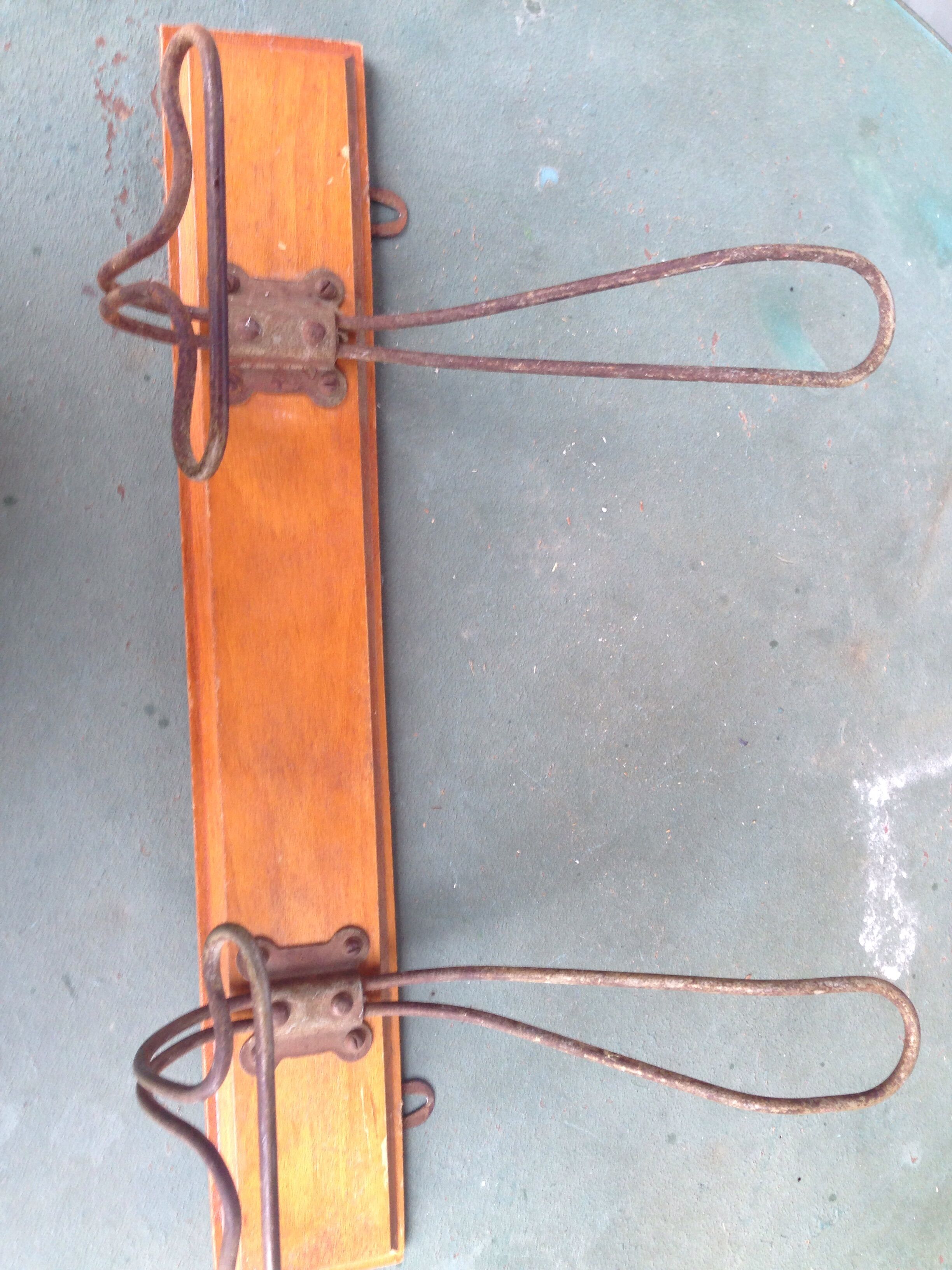 Wooden and metal coat hook