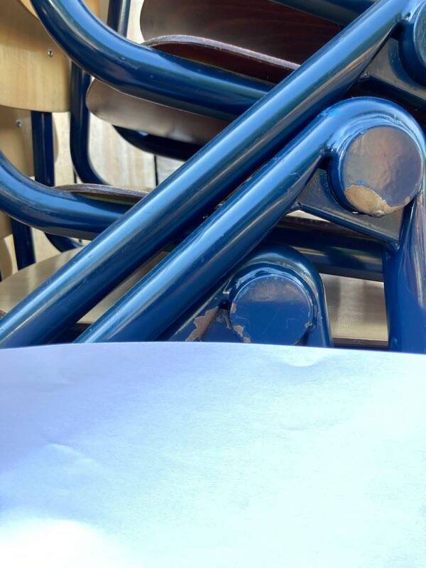 Vintage Galvanitas S35 chair – blue compass frame