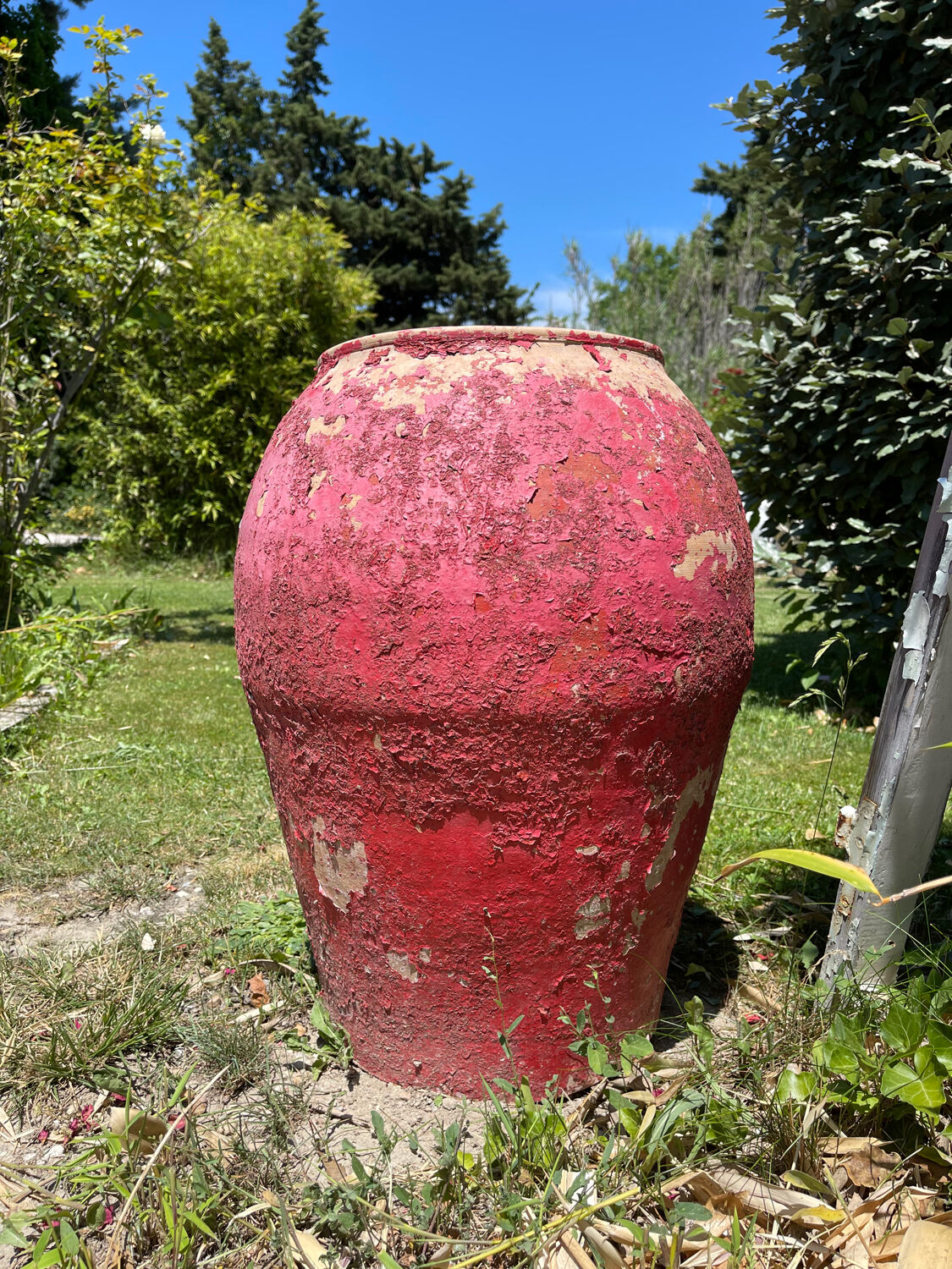 Ancient terracotta pottery jar from the 19th century