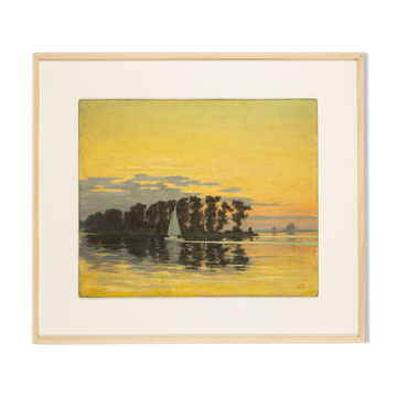 Sunset, Oil on Plate, 83 x 73 cm