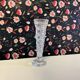 1950s single stem glass vase crystal cut design 15cm tall