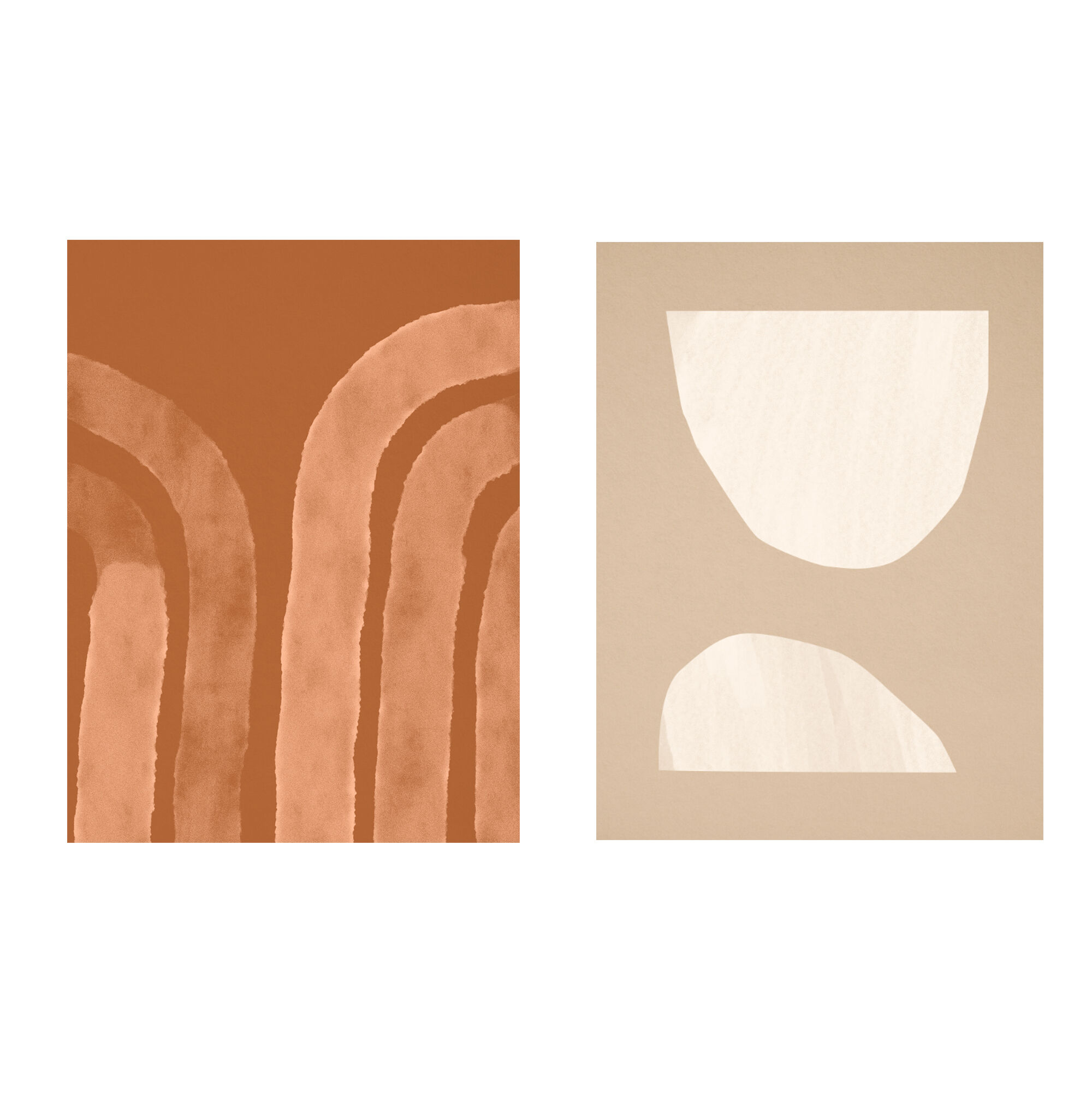 Pair of giclee prints, abstract wall art set of two, 50x70cm