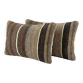 Set of 2 vintage kilim cushion covers 28x51 cm