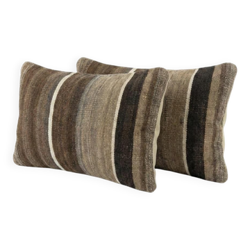 Set of 2 vintage kilim cushion covers 28x51 cm