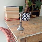 Antique candle holder in pewter and brass