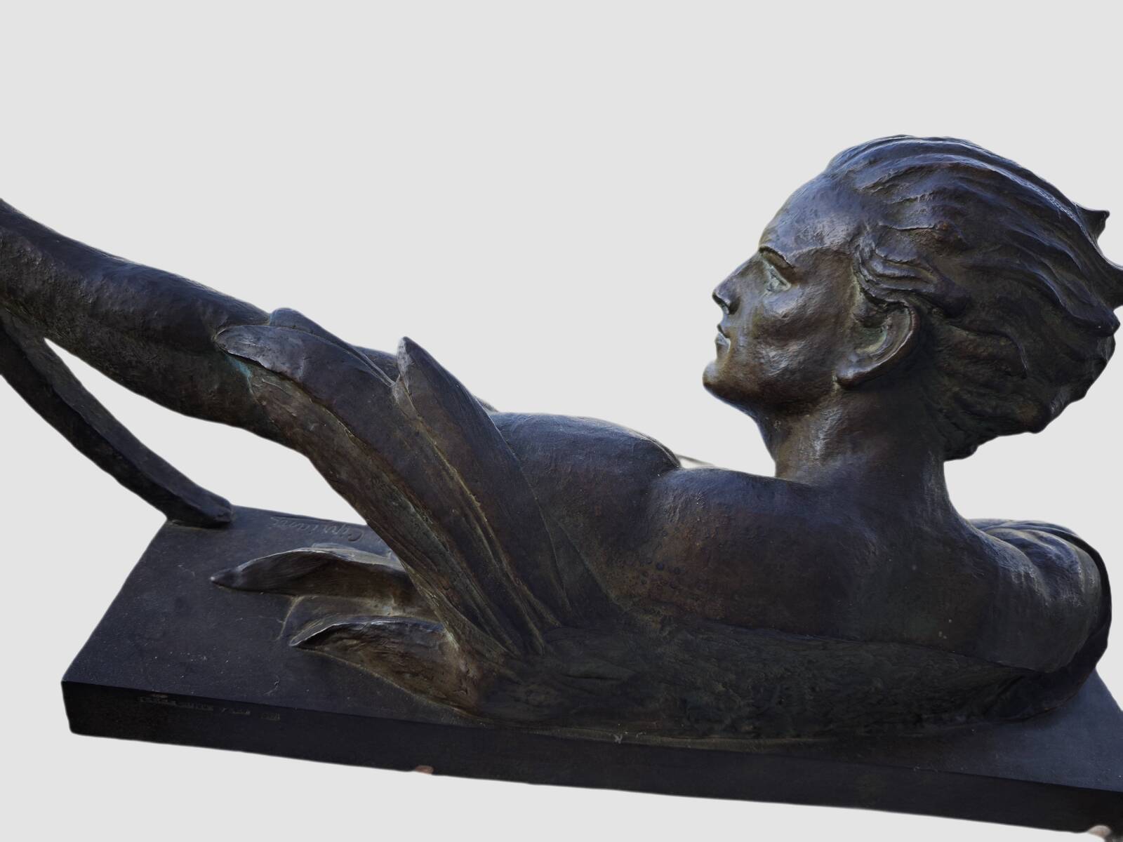 Large Art Deco sculpture in patinated bronze and terracotta – signed Ugo Cipria