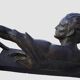 Large Art Deco sculpture in patinated bronze and terracotta – signed Ugo Cipria