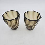 Pair of 50's smoked glass vases