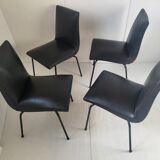 Suite of 4 vintage chairs Pierre Guariche Meurop 1960