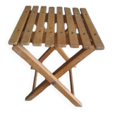 Tabouret pliant ancien en bois de pêcheur ou peintre