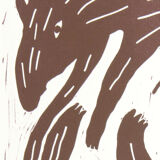Two wolves burgundy