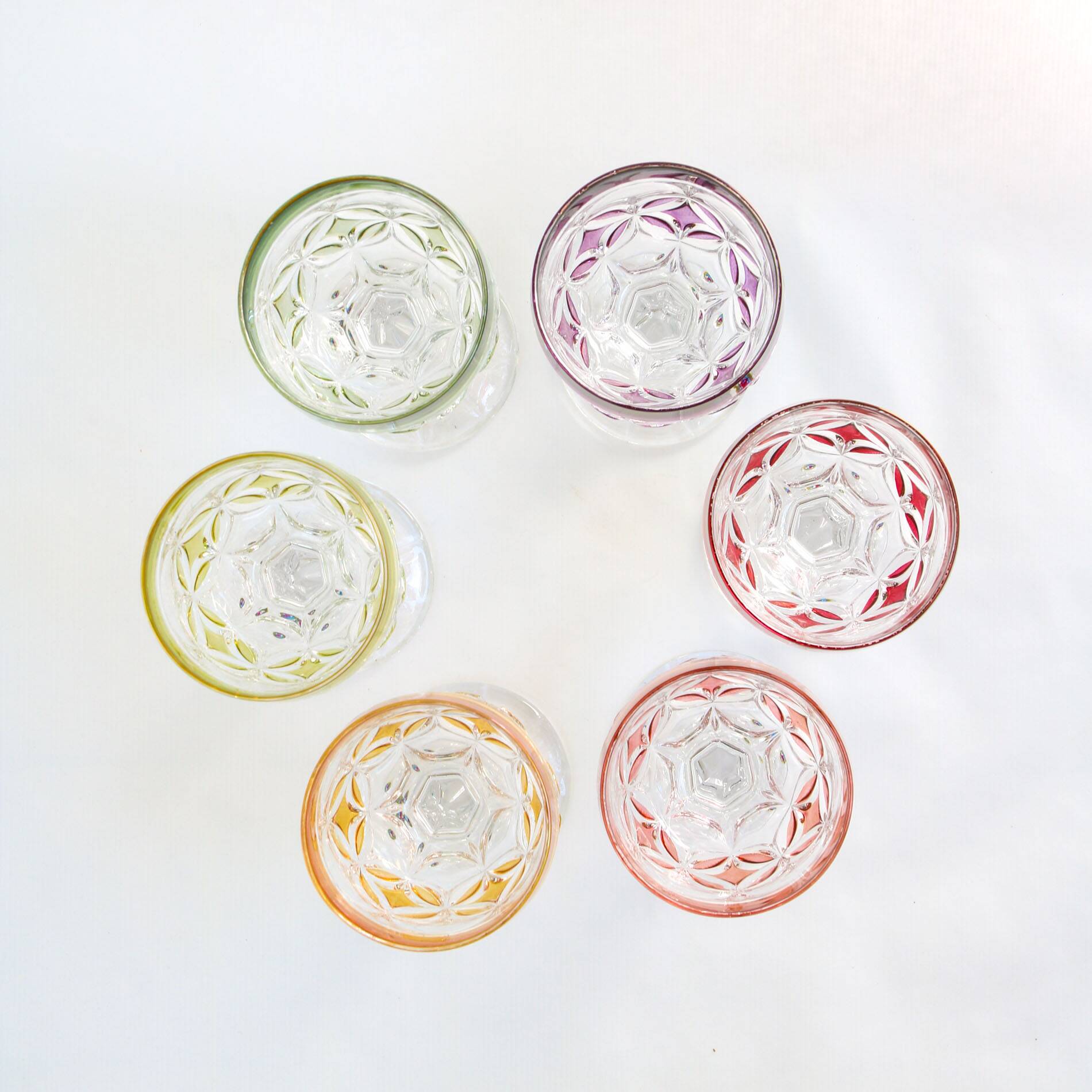 Mid-Century Hand Blown Crystal Wine Glasses from Hofbauer, Set of 6