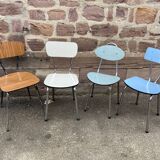 Set of 4 mismatched formica chairs 60s