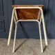 School desk 1960 white lacquered metal wooden top