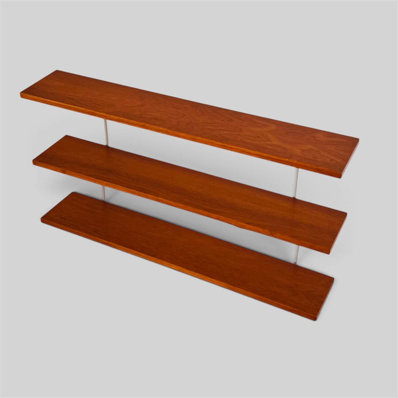 Three-tier bookshelf in teak veneer and metal, France 60s