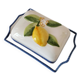 Beurrier en barbotine italienne citron peinte à la main