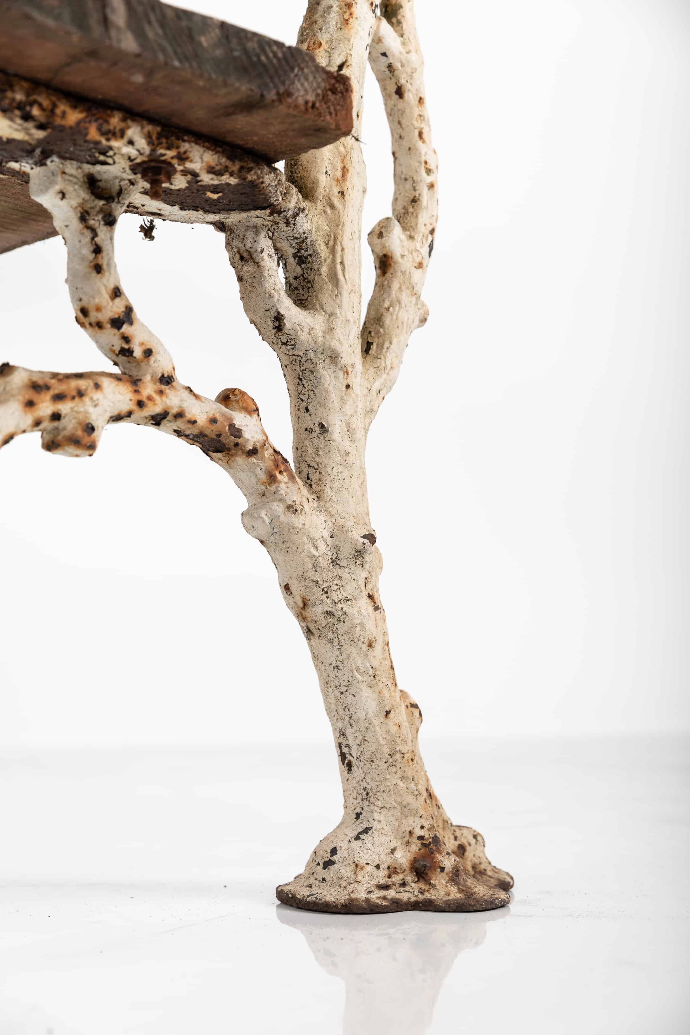 Victorian 'faux bois' garden bench