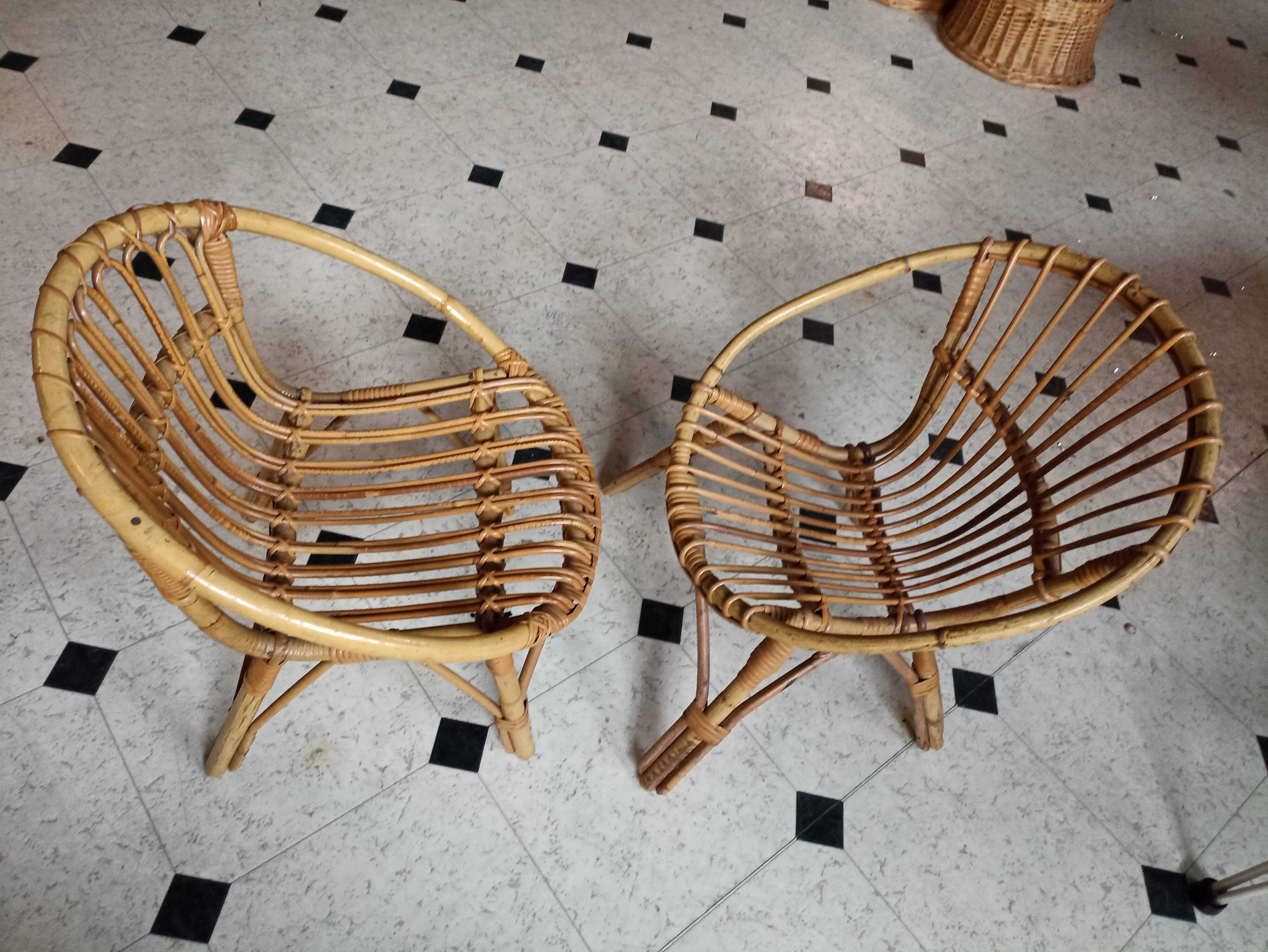 Fauteuil rotin enfant