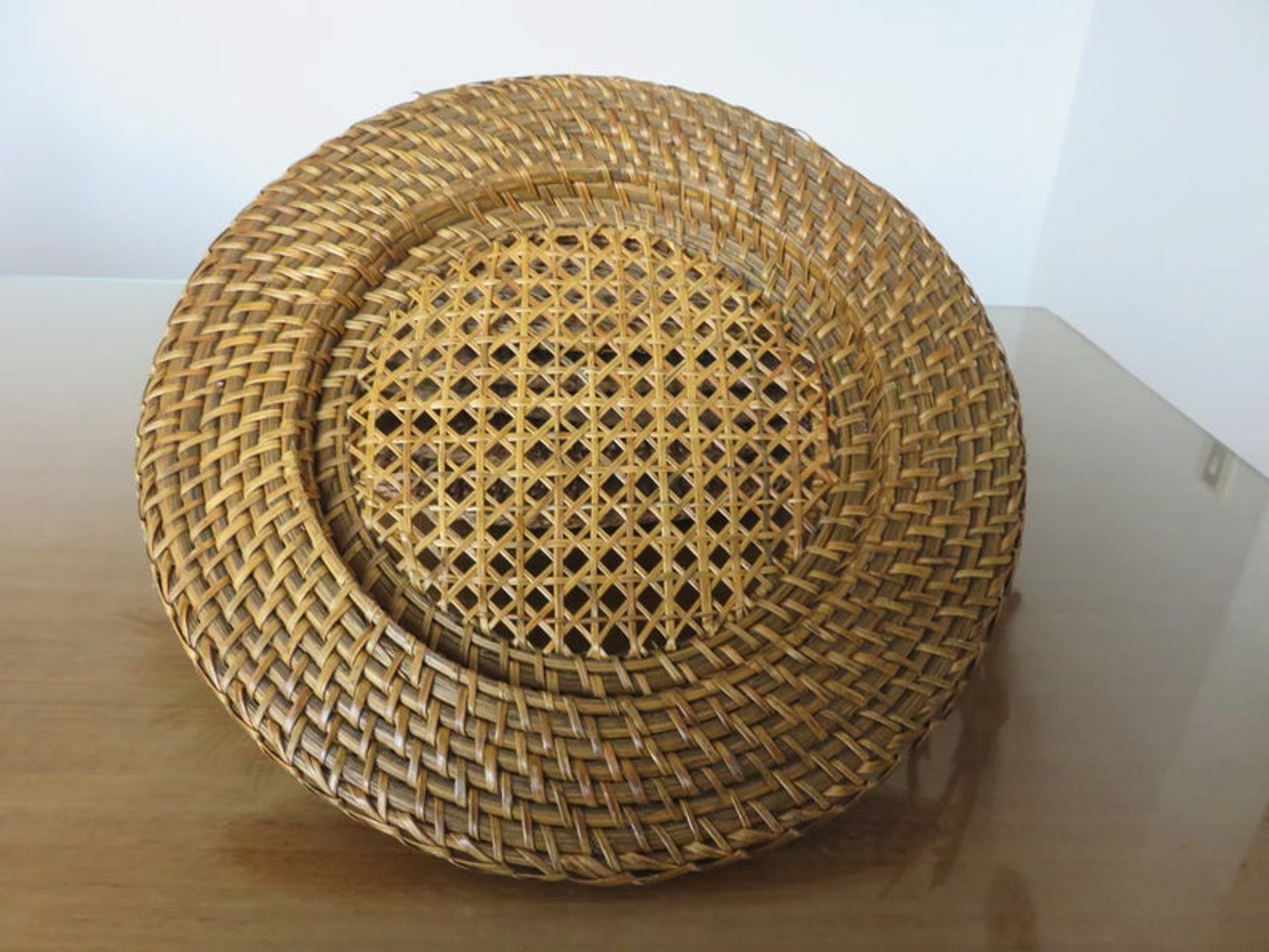 Ensemble de 6 dessous d'assiettes en rotin et cannage
