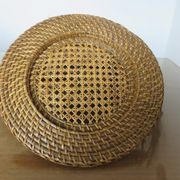 Ensemble de 6 dessous d'assiettes en rotin et cannage