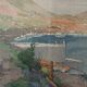 Orientalist Seascape Watercolor Painting (Algeria) + frame