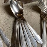 Silver metal cutlery art deco 63 pieces
