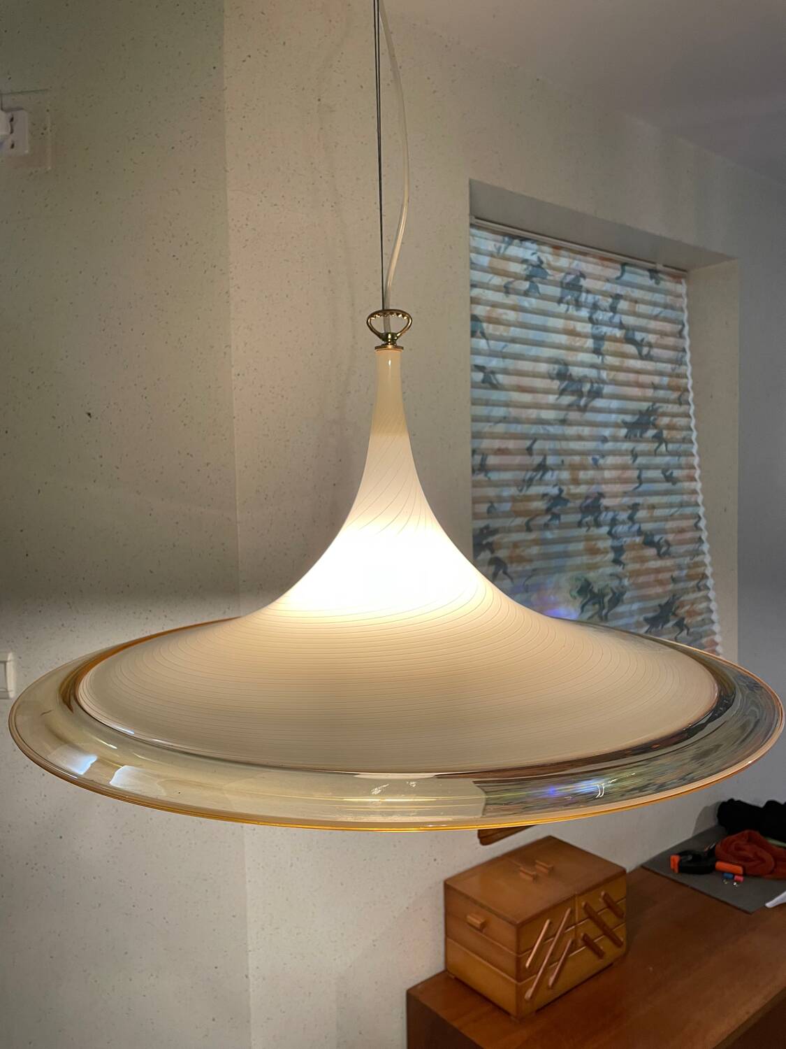 Suspension swirl filigrane Murano