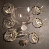 Crystal fruit bowl with 6 small bowls