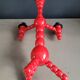 Vintage Scandinavian painted wooden candlestick
