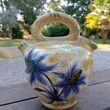 Ceramic jug with thistles, signed J.Yell 1950/60