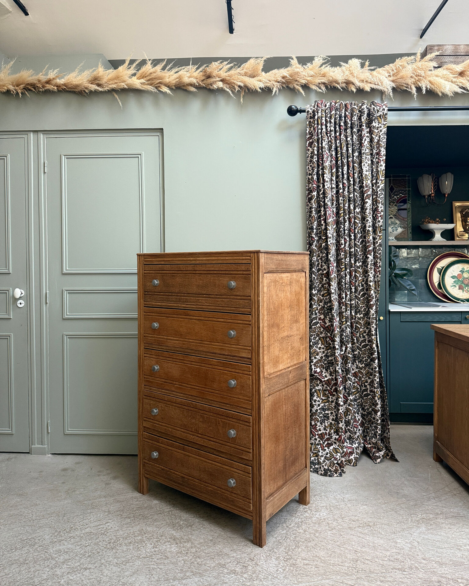 Large Art Deco oak chest of drawers (renovated)