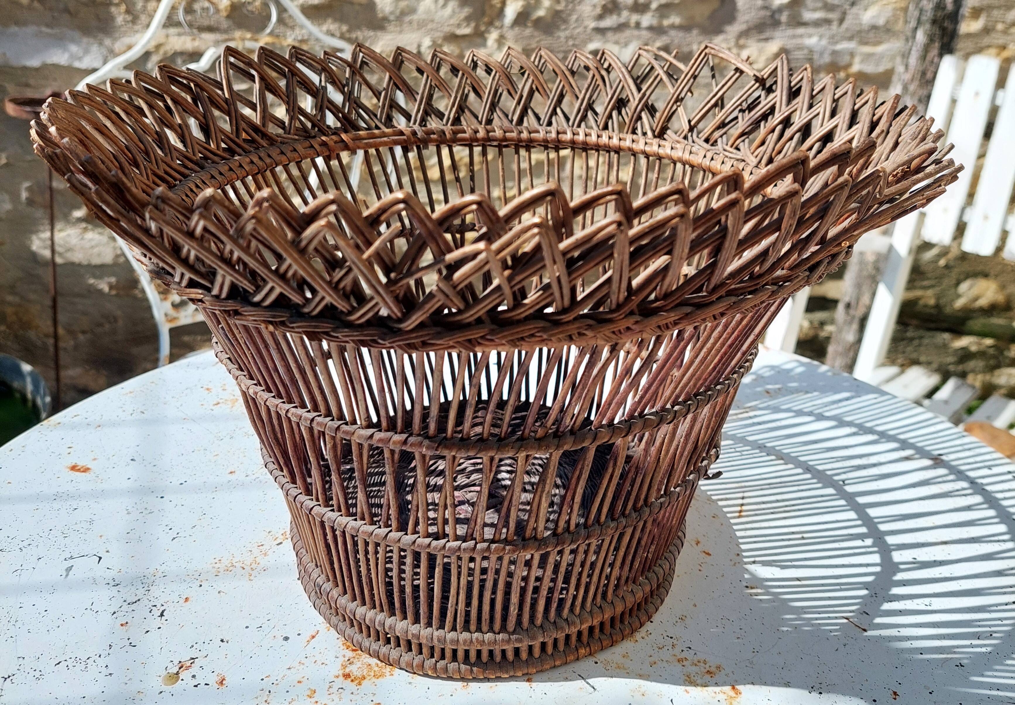 Corbeille vintage osier 23 cm