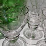Set of 6 bistro glasses in cut glass