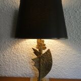 Brutalist bronze lamp signed 1970