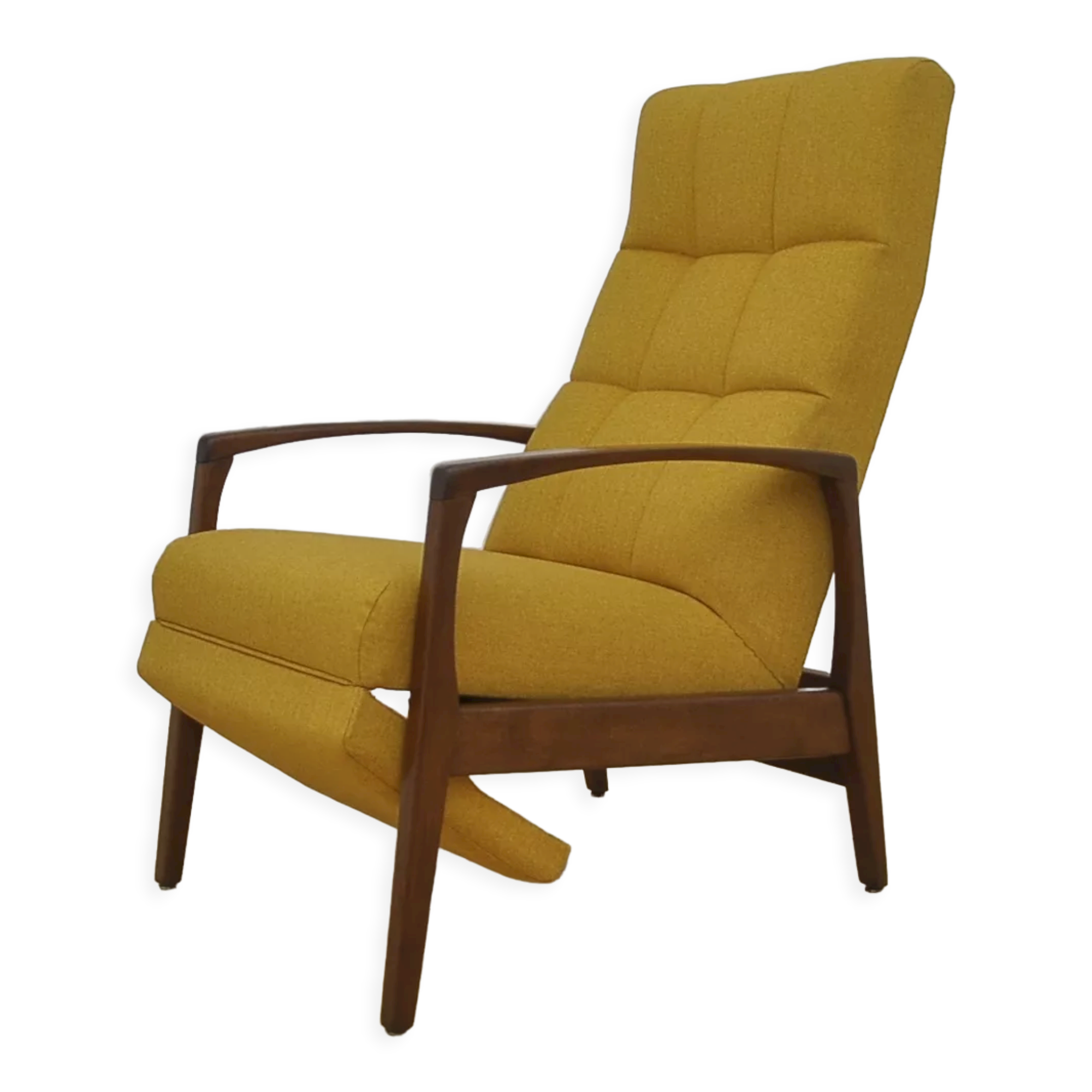 Mid-century armchair with folding footrest, 1960s