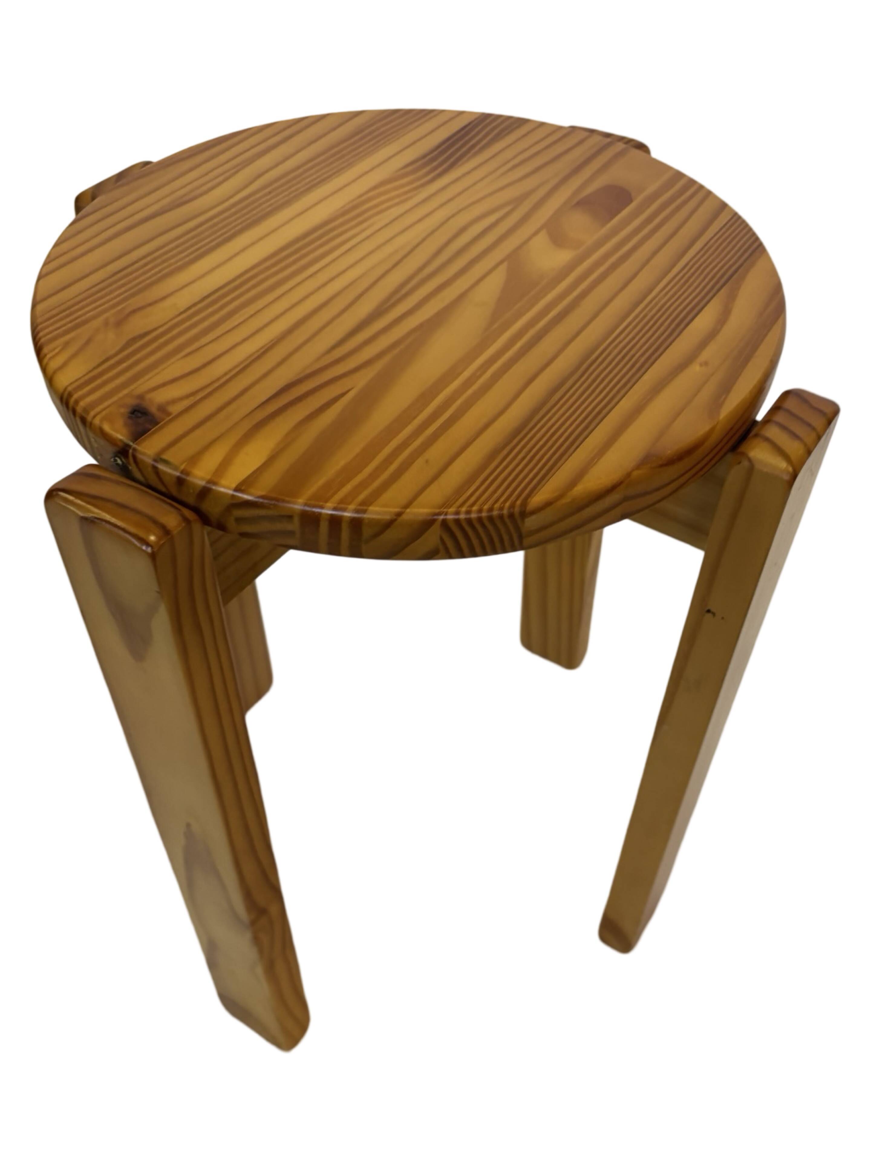 Mid century pinewood stool, minimalistic design 1960s