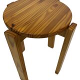 Mid century pinewood stool, minimalistic design 1960s