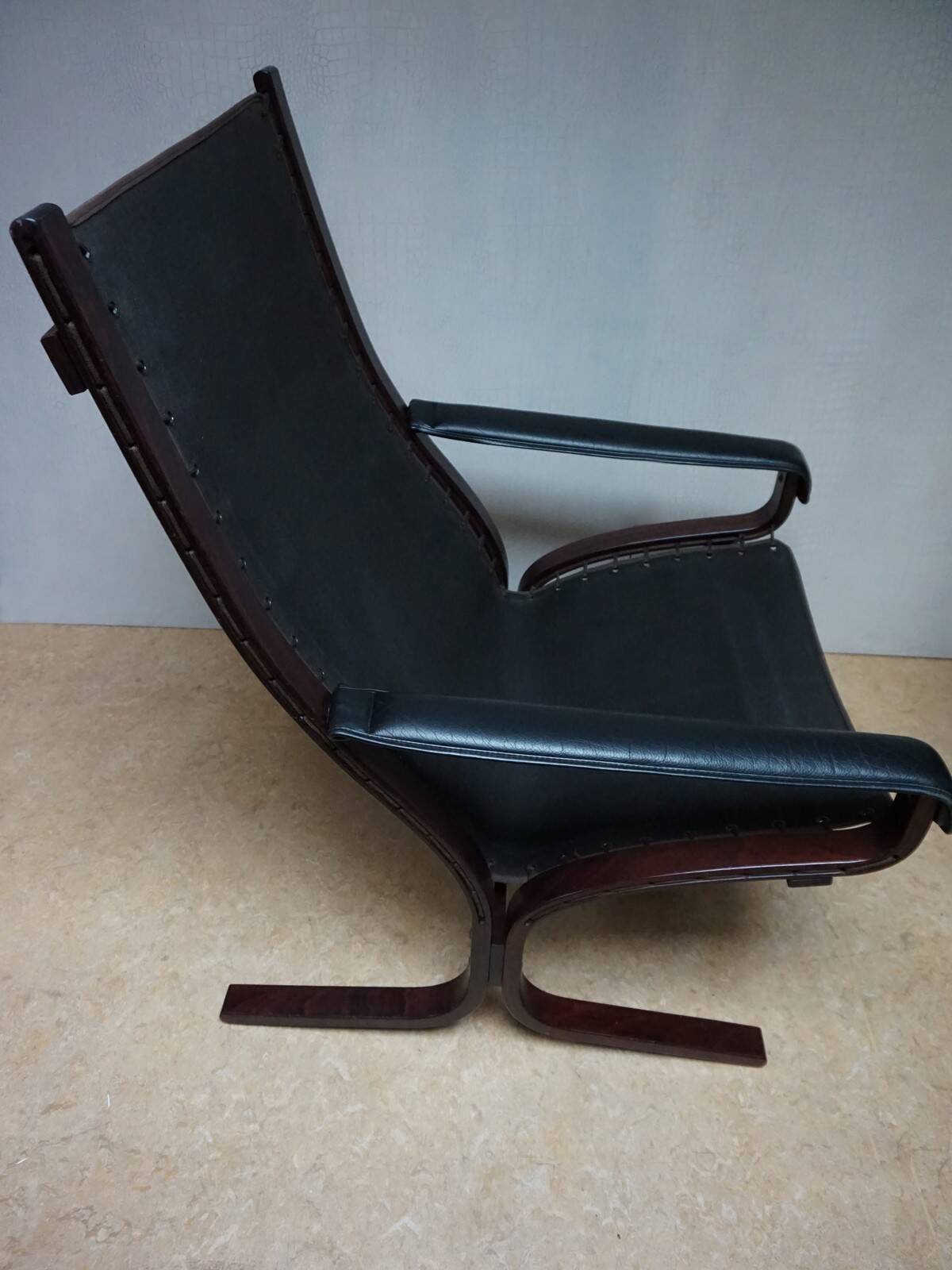 Chaise longue Siësta, Ingmar Relling pour Westnofa avec tapisserie de Joan Miró