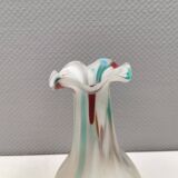 Vintage Seguso Venezia Harlequin style glass vase Italy 1970-80s.