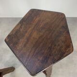 Set of 3 brutalist elm bar stools brand Aranjou